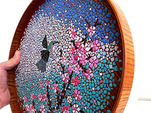 Mosaic Wooden Plate Wall Art Home Decor Egg Shell Mosaic on Wood