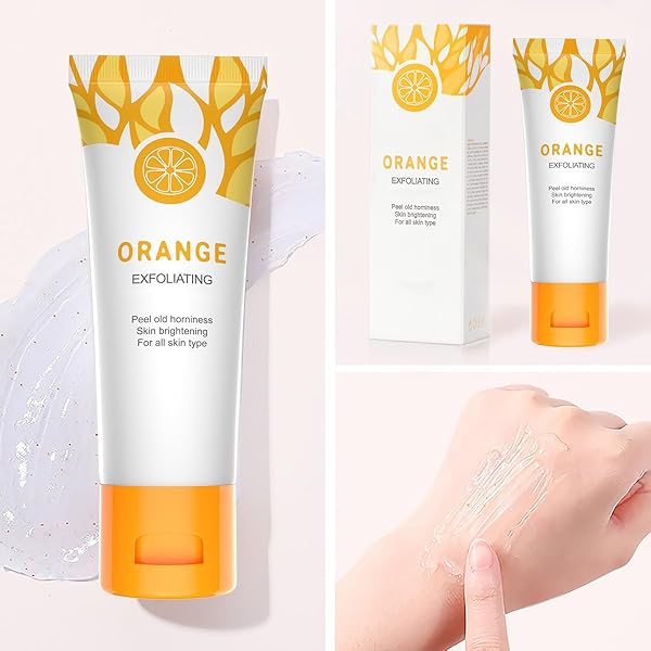2 PCS ORANGE PURIFYING EXFOLIATING GEL,FACE AND BODY CLEANSING SOFT SCRUB GEL