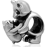 Embrace to Love Charm 925 Sterling Silver Panda and Child Charm Baby Charm for Bracelet
