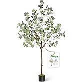 Aveyas 5ft Artificial Eucalyptus Tree for Home Decor, 5 Feet Large Faux Floor Plant Fake Silk Trees with Pot for Indoor Outdoor House Living Room Office (5 ft Tall)