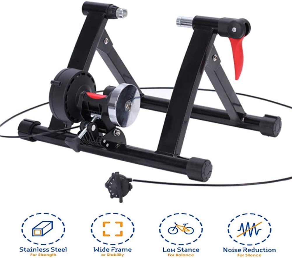 Bike Turbo Trainer Magnetic Cycling Stand, Bike Stationary Riding Stand Supports 200Kg Bicycle Trainer with Quick Release Wheel Block & 6 Level Resistance