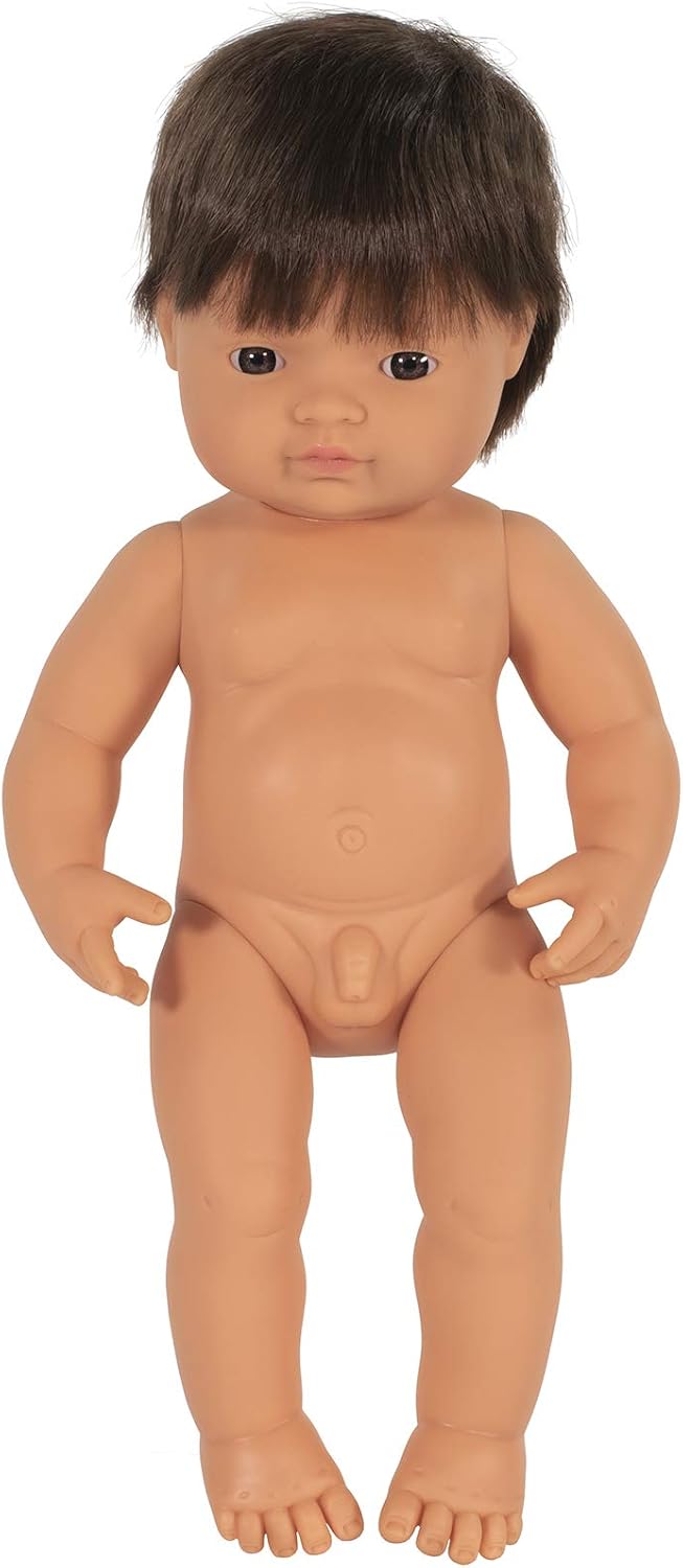 Miniland BABY BROWN HAIR BOY NIÑO 38CM 31079, standard size - Image 4