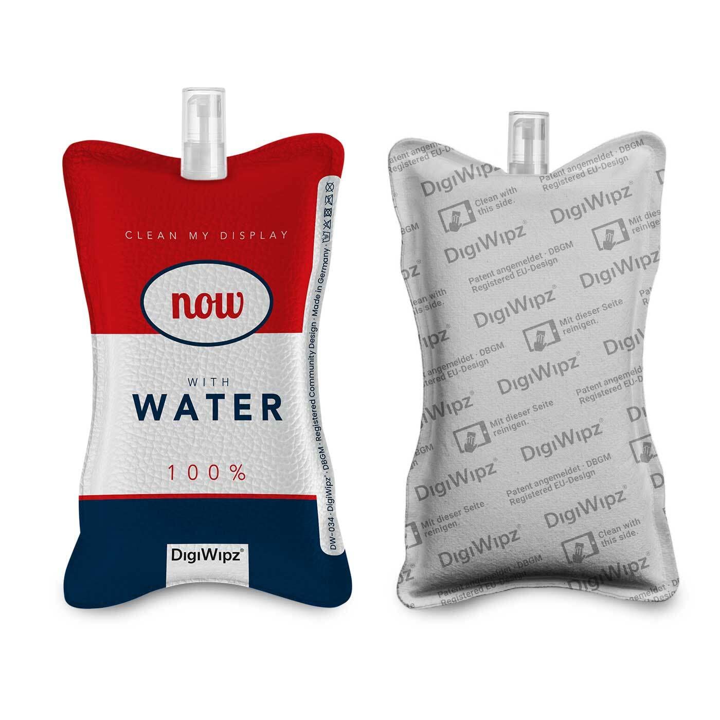 DigiWipz® The ingenious 2-in-1 screen cleaner (Just Water) – screen cleaner for displays and touchscreens – screen cleaner microfibre sponge with integrated sprayer