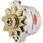 Power Master 8002 Alternator, GM Style Race, 12SI, 100 amps, 12V, 1-Wire / 3-Wire, Single V-Belt Pulley, Straight Mount, Aluminum Case, Natural, Compatible with GM, Each