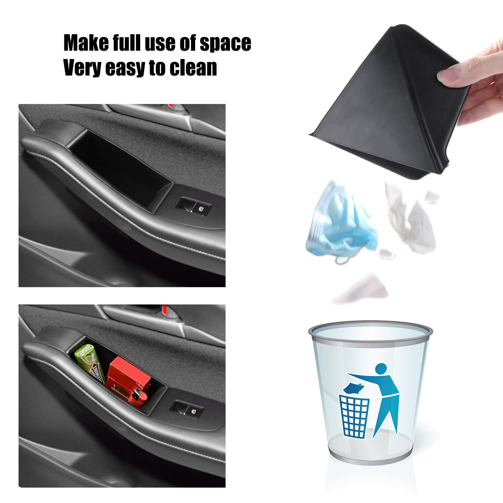 4pcs Compatible with Mazda 3 CX-30 2025 2024 2023 2022 2021 2020 Accessories Car Door Grab Handle Pocket Armrest Box Armrest Cover Storage Organizer Tray