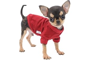 LOPHIPETS 100% Cotton Dog Tee Shirt for Small Dogs Teacup Chihuahua Yorkie Puppy Clothes-Red/XXS