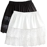 Vanrose Jan Womens Lace Shirt Extender See Through Lace Underskirts Layering Half Slip Clothing Accessories