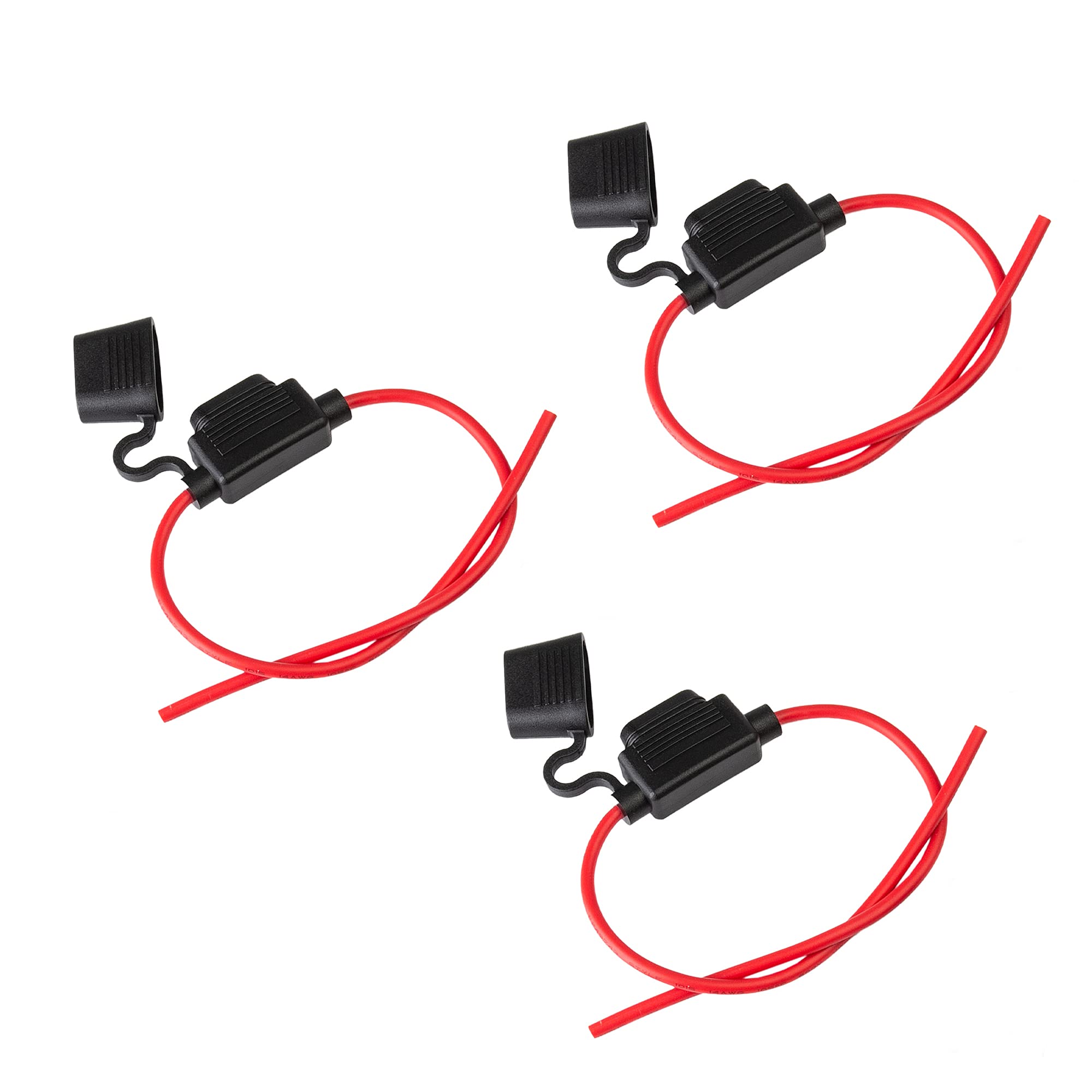 ECENCE 3 pcs Inline Fuse Holder 12V - Waterproof Fuse Holder for Car, Boat, Truck, Motorbike, and Caravan | 14AWG, Max. 32V, 20A