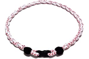 SEITG 2 Rope Titanium Sports Tornado Necklace 18" (White-White)
