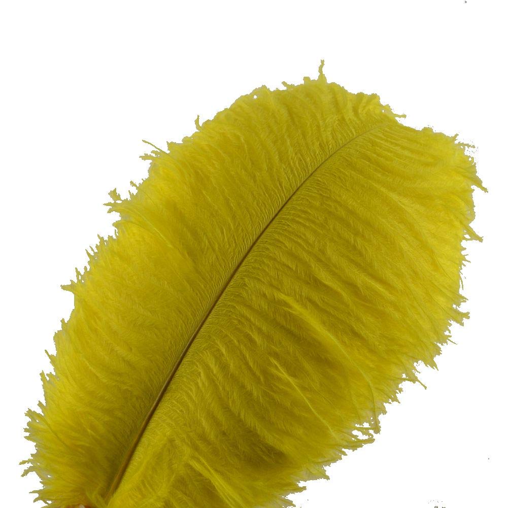 Sowder 10pcs Ostrich Feathers 12-14inch(30-35cm) for Home Wedding Decoration(yellow) — image 1