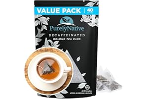 TRYVERA Decaffeinated Oolong Tea Bags Value Pack, Caffeine Free Hot or Iced Tea Brew | Decaf Oolong Tea Triangles | 40 Tea Bag Sachets Makes 80 Cups Of Tea
