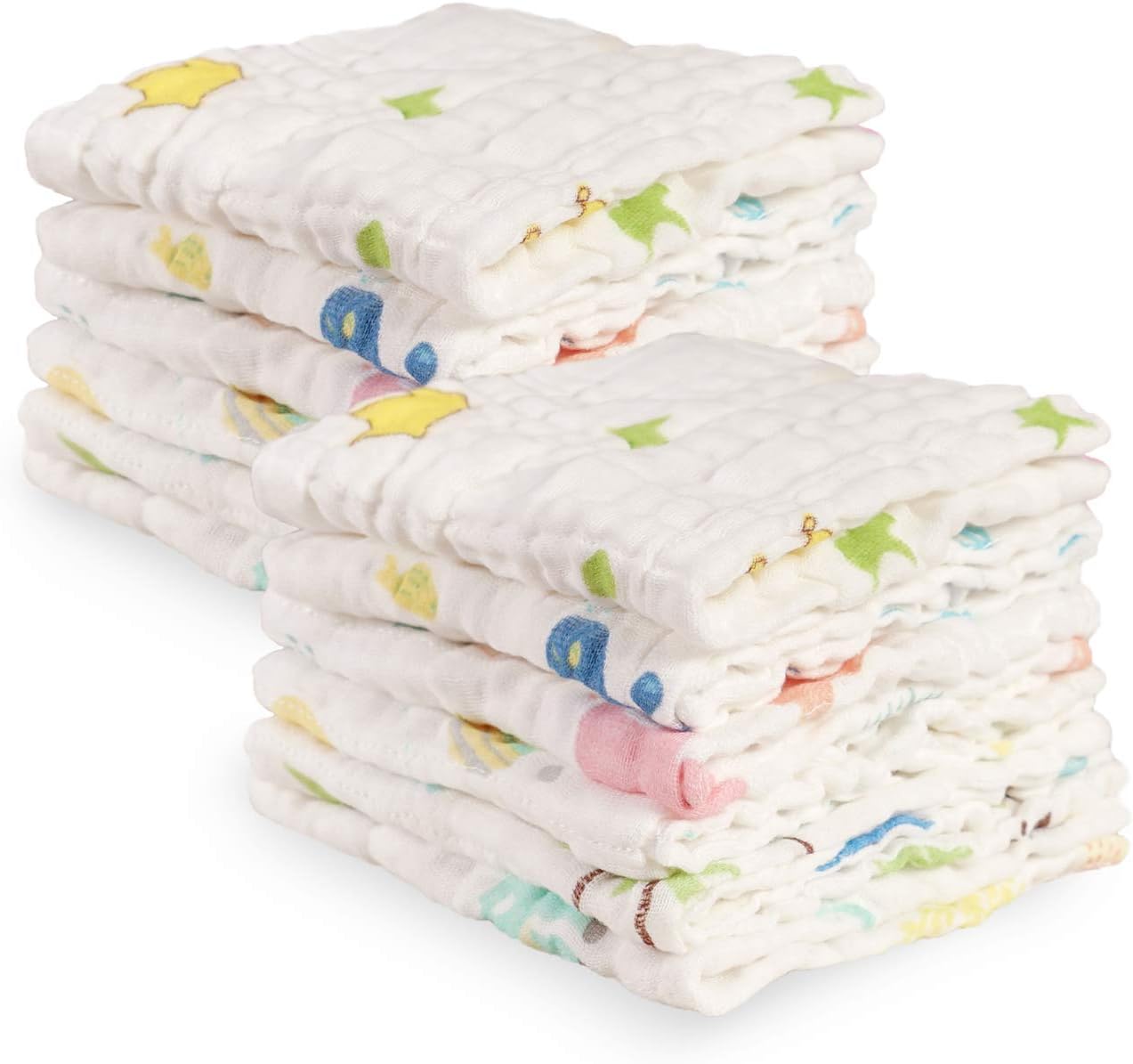 Viviland Baby Muslin Washcloths 12 Pack for Baby's Sensitive Skin, 6-Layer Cotton Bath Towel, Soft Newborn Baby Face…