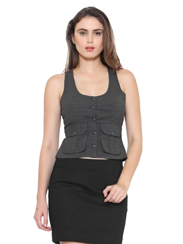 de beau women's cotton blended waistcoat
