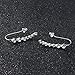 Ear Climbers/Ear Crawlers Earrings Cuff Climber Pins (White Rhinestones)