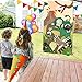 Dinosaur Toss Games Banner, Realistic Dino Party Cornhole Game with 5 Bean Bags for Kids Boys Birthday Outdoor Games Family Gathering Party Supplies