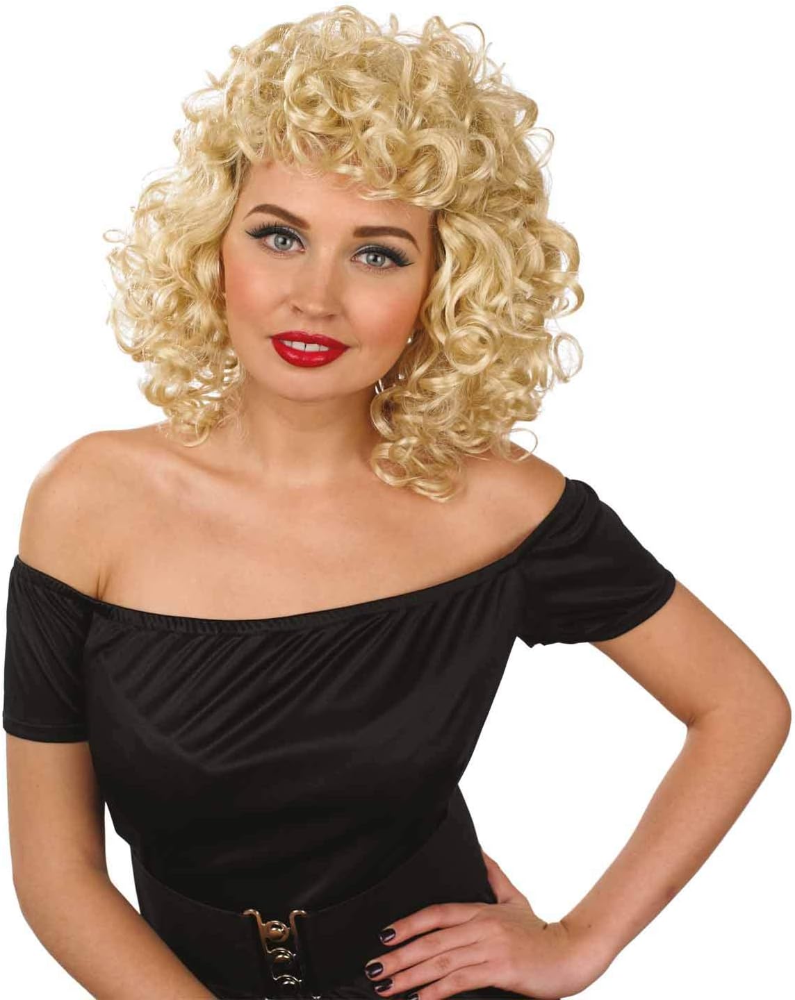 Super Saturday Womens 70s Movie Blonde Wig Adults Film Character Curly