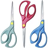 YAZEMKEL Left-Hand Scissors Stainless Steel 3-Pack, 8 inch