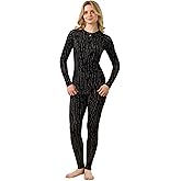 LEADHALO Midweight Merino Wool Base Layer Women Set, Moisture Wicking Warm Women's Thermals Top and Bottom for Ski Snowboard