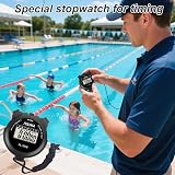 PULIVIA Sports Stopwatch Timer Lap Split Digital Stopwatch with Clock view 6