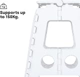 LIVIVO Folding Step Stool White Two Tier Anti Slip 150kg Carry Handle view 6