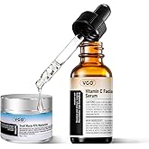 VGO Skin Care Set, with Snail Mucin 92% Moisturizer 1.76 Oz & Vitamin C Face Serum 1.01 Oz, Daily Hydrating & Firming Skincare Routine Kit for All Skin Type