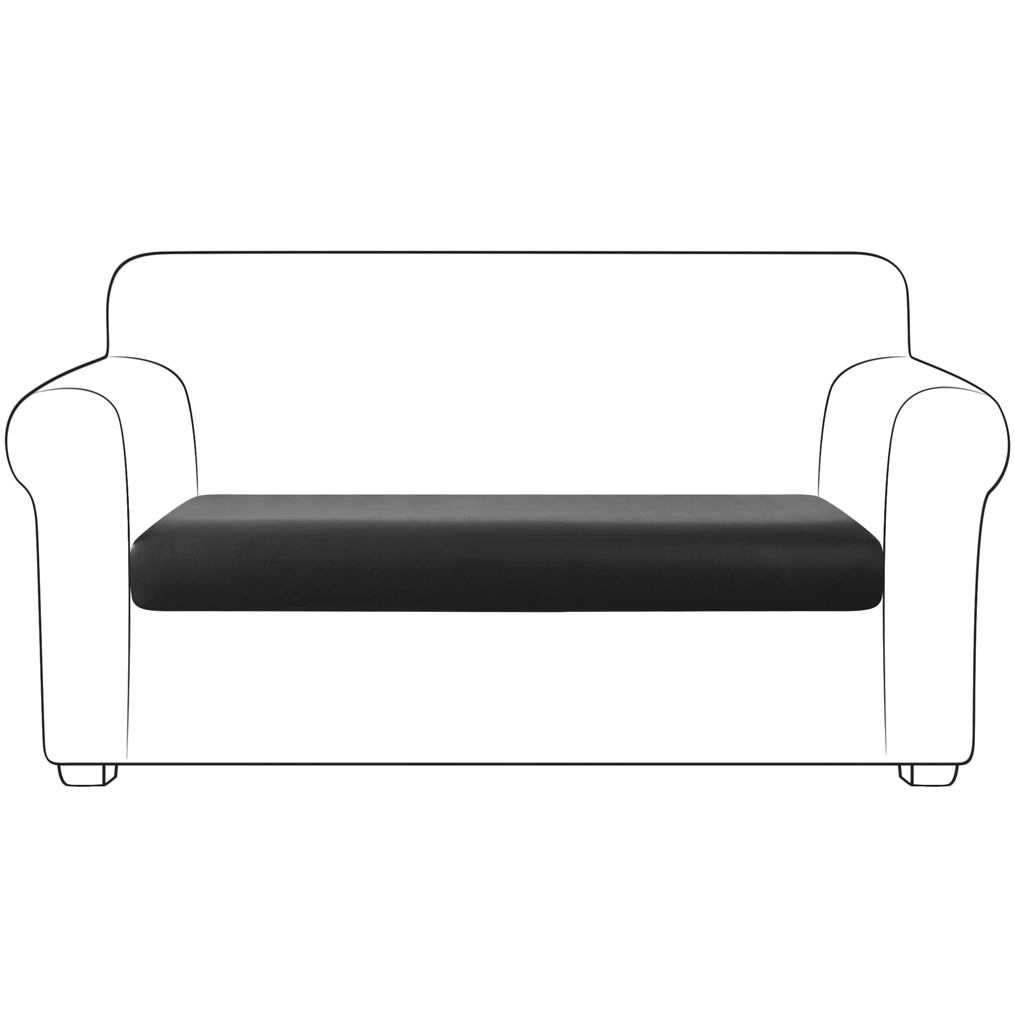 Photo 1 of Yates Home PU Leather Couch Sofa Cushion Slipcover Water-Proof Elastic Chair RV Seat Covers Loveseat Sofa Furniture Protector Slip Cover for Settee Seater Replacement in Living Room?Loveseat, Black?