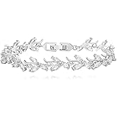 Crysdue Marquise Teardrop Cubic Zirconia Wedding Bridal & Prom Tennis Bracelets for Brides Bridesmaids, Silver/Gold/Rose Gold Plated Bracelet Gifts for Women