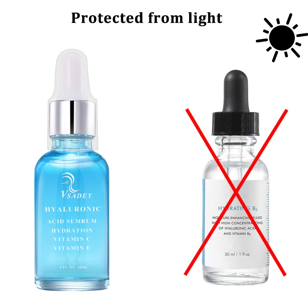 VSADEY Hyaluronic Acid Serum High Moisturizing Serum for Face Neck, Anti Aging Anti Wrinkle Serum, Vitamin C Serum Day Night Serum for Women Men, 30ml
