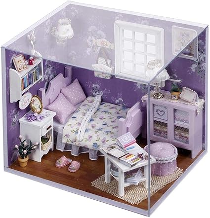 VIPECO Durable Mini DIY Doll Houses Toy Kids Wooden Assemble Model Furniture Kits (3001) Material: Wood, Cloth, Metal