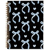 QUICQOD Journal for Teens Girls, Cute Preppy Notebook Journal Diary School Supplies, Cute Notebooks for Women, Hardcover Spiral Notebook 5.5x8.3 Inch