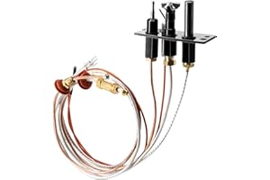 Criditpid 4021-736 Natural Gas Pilot Assembly for Heat N Glo, Heatilator, Quadrafire Gas Fireplace Parts, Replacement 485-510A NG Pilot Assembly for Heat-N-Glo Fireplace with Thermopile, Thermocouple