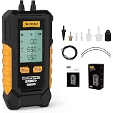AUTOOL Manometer Gas Pressure Tester, Digital Manometer HVAC, 6 Units Differential Dual Port Pressure Gauge -101 to 200Kpa, Data Zeroing with Backlight LCD Display