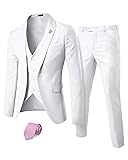 YND Men's Slim Fit 3 Piece Suit Set with Stretch