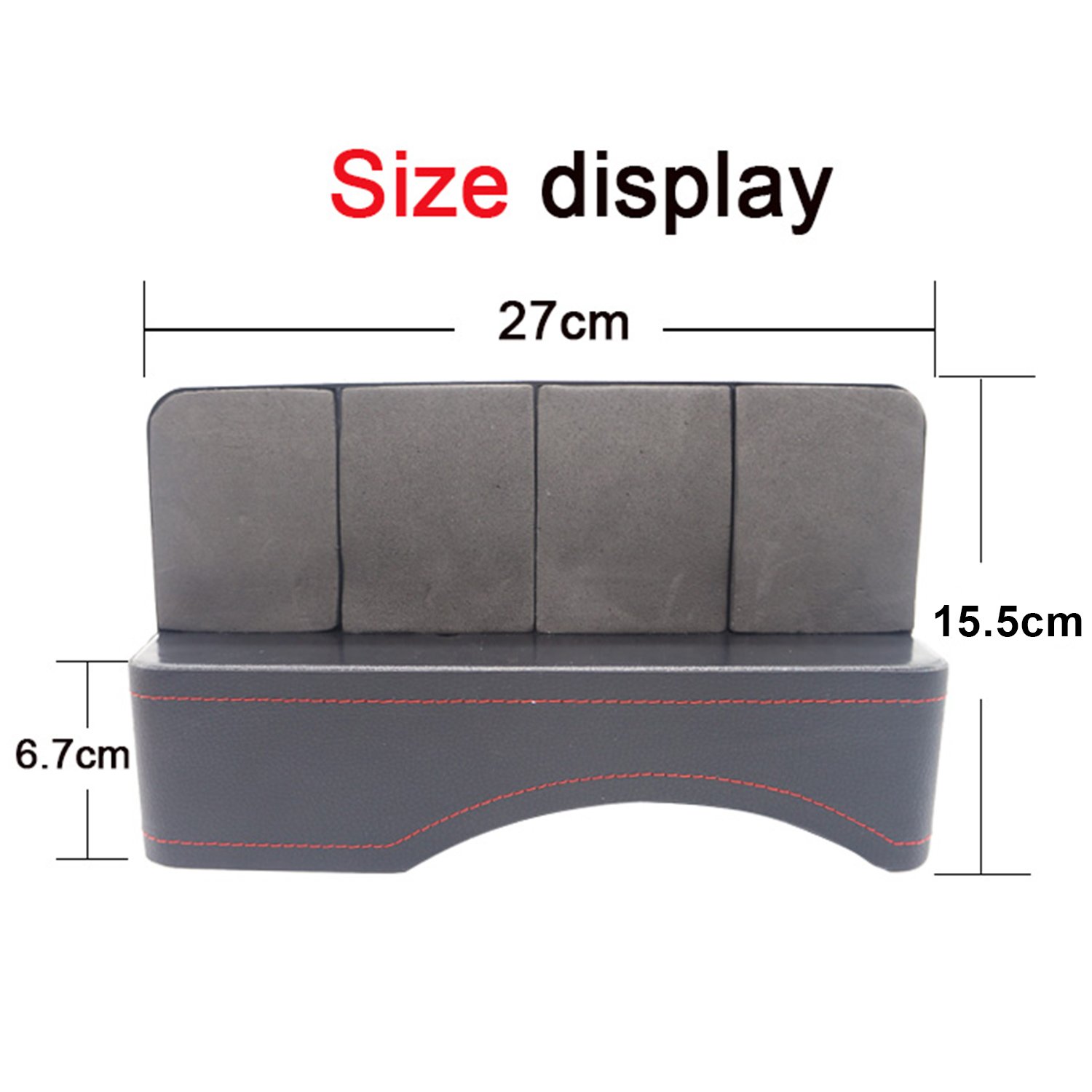 LOCEN PU Leather Console Side Pocket, Car Seat Gap Filler/Organizer/Storage Box (Black)