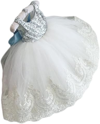 navy and rose gold flower girl dress