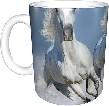 Amazon 白馬 マグカップ 陶器 お茶カップ セラミック コーヒーカップ ハンドル付き コーヒーマグ 耐久性 大容量 食器 おもしろい 贈り物 人気 330 Ml 魚の名前 カップ マグ ソーサー