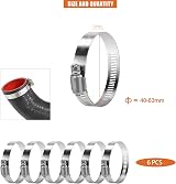 drado Jubilee Hose Clips 40-63mm Stainless Steel 6 Pack Worm Drive Clamps view 7