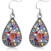 1 Pair Dangle Earrings Vintage Drop Earring Handmade Bohemian Teardrop Earrings