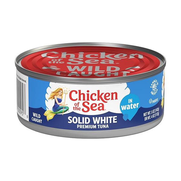 CHICKEN OF THE SEA SOLID WHITE PREMIUM ALBACORE TUNA IN WATER, WILD CAUGHT TUNA, 5 OZ. CAN (PACK OF 1)
