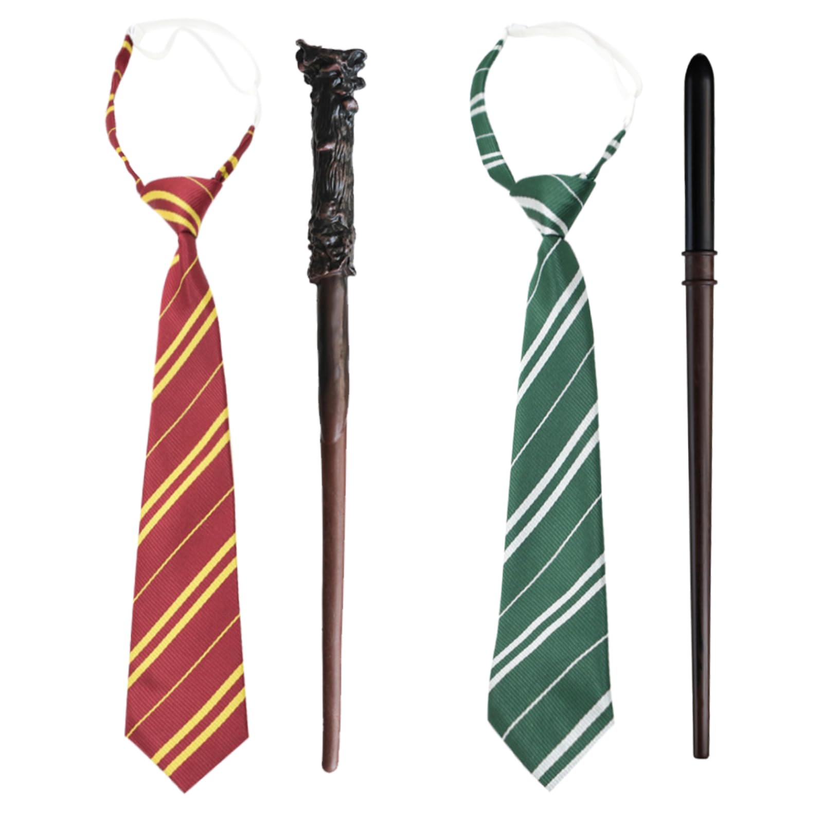JSTHHTT 4pcs Wizard Costume Accessories Set, Wizard Wand with Tie, Wand, Dress Up Toys, Fancy Dress for School Event World Book Day, Wizard Theme Party Carnival Cosplay Outfit Set