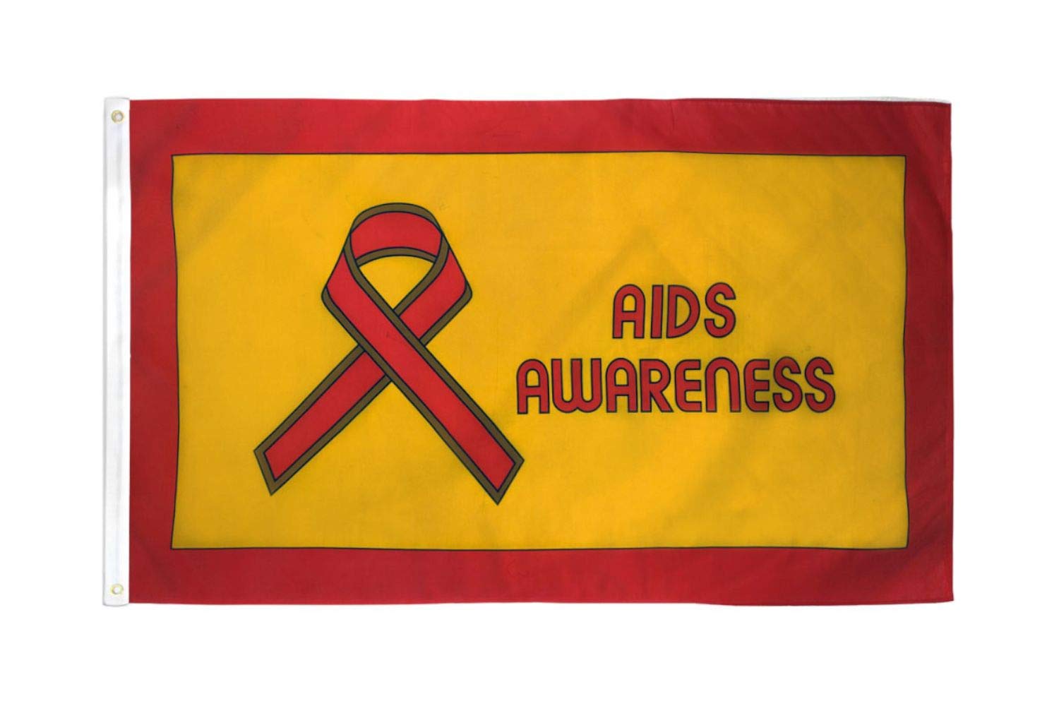AZ FLAG - Aids Awareness Flag - 3x5 Ft - 100D Polyester Red Ribbon Banner with Two Metal Grommets - Fade Resistant - Vivid Colors - 3' x 5' Feet - 150x90 Cm