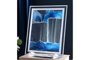 ORDERSOON Spectacular 3D Deep Sea Sandscapes - Moving Sand Art Picture, Liquid Motion Desktop Art Toy - Perfect for Home Decor, Office, Adults & Kids(Blue)