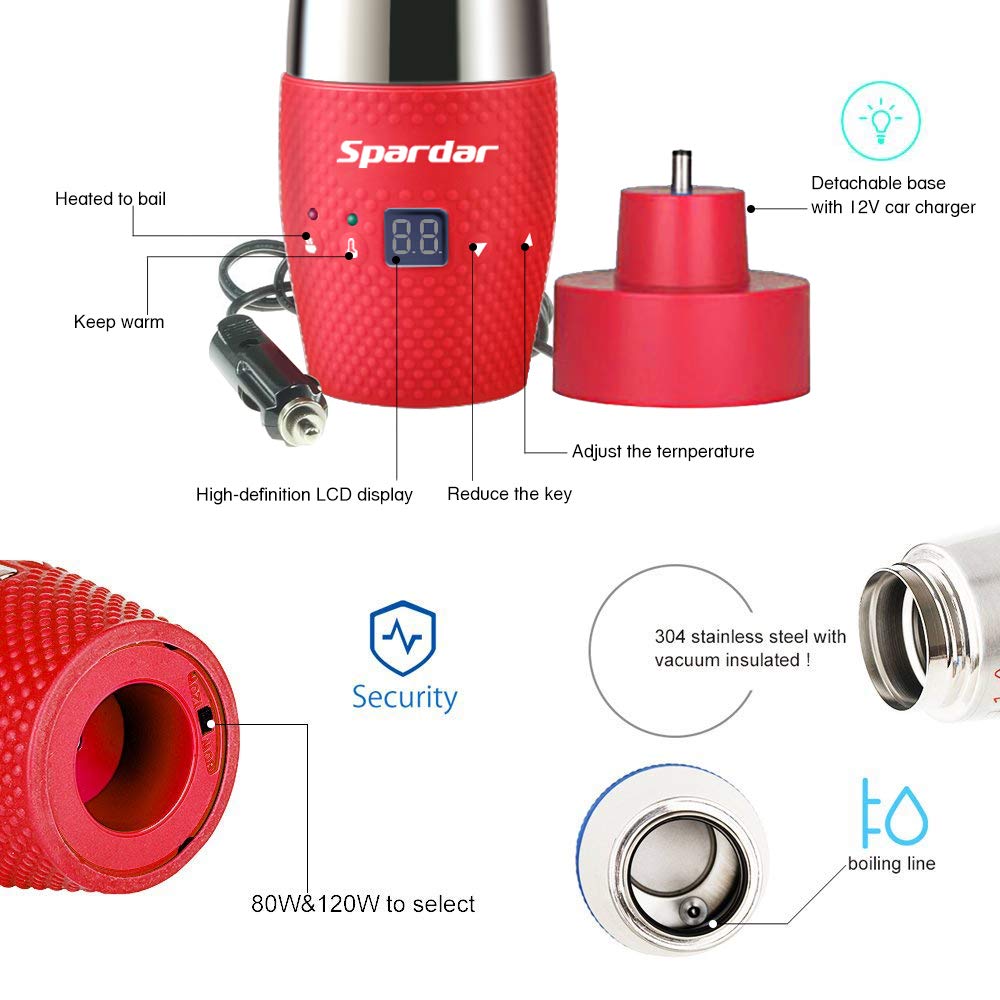 Water Heating Cup for Car, Spardar Double Wall Vacuum Insulated Stainless Steel 606034430990 eBay