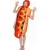 Luaeirus Hotdog Costume for Adult Halloween Hot Dog Costumes Funny Fancy Dress Cosplay Parties Carnivals
