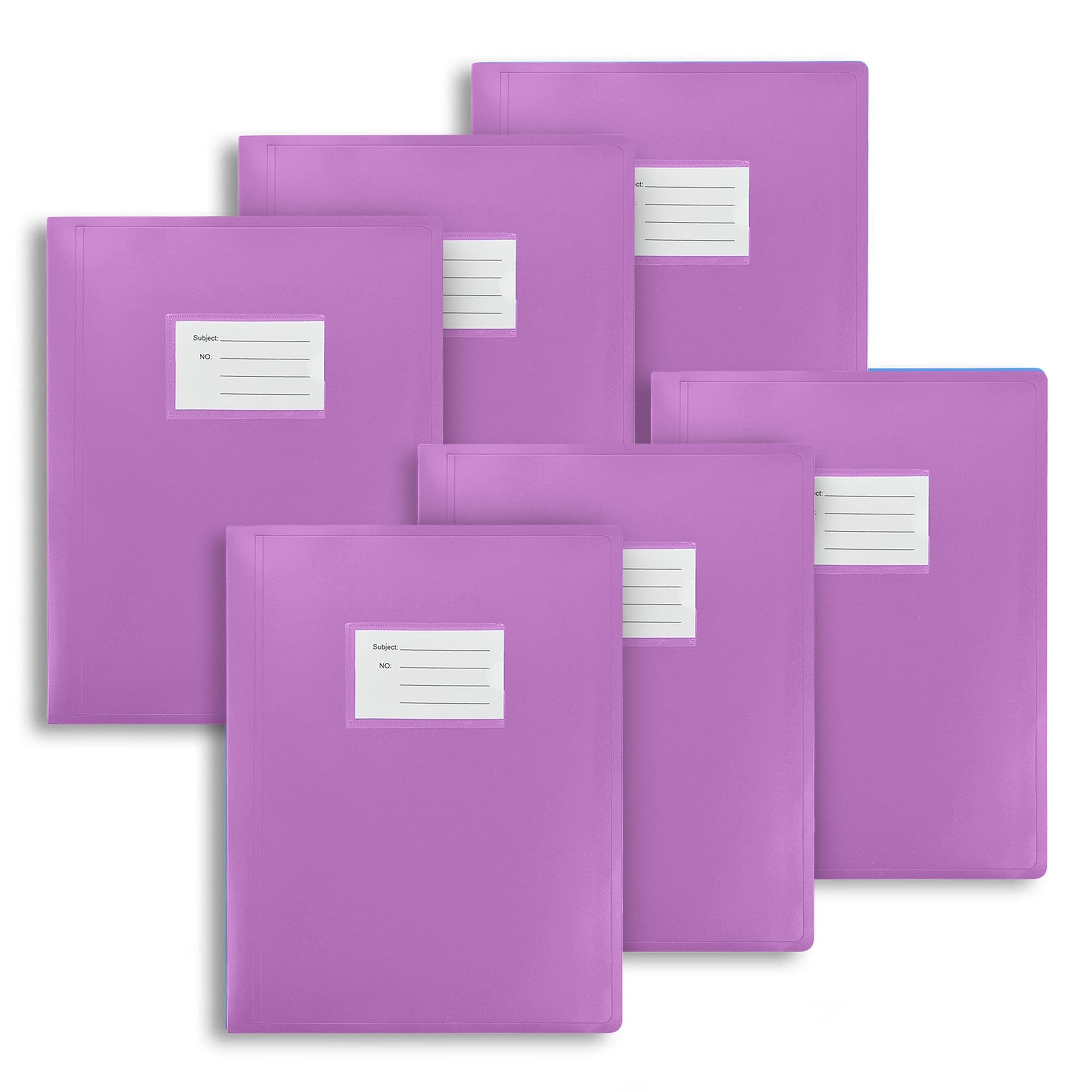 A4 Folio Display Folder with 104 Pockets | Arpan Portfolio Book for Classwork, Certificates & Choir Sheets | Strong Organisation Folder – (Purple Pack of 6)