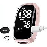 Oximeter, Blood Oxygen Meter, Fingertip Pulse Oximeter, Rechargeable Pulse Oximeter, Accurate Rapid Blood Oximeter SpO2 Reading Outdoor Sports Wide Use (Pink)