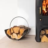 CHARLES BENTLEY Log Holder Juniper Circular Iron Silver 5kg Capacity 42x40x35cm view 2