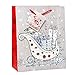12 Merry Christmas Gift Bags Bulk 4 Large 4 Medium 4 Small Silver and Red Elegant Pop Up 3D Glitter and Foil Design with Handles and Tags for Kids Women Classroom Holiday Wrapping Party Favors Toys
