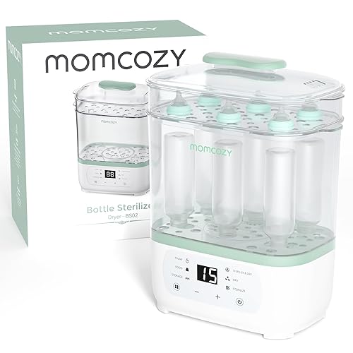 Momcozy Electric Steam Baby Care Bottle Sterilizer and Dryer, Multi-Function 8-in-1, Suitable for Baby Bottles, Breast Pump Accessories & Baby Stuff,Mid-Rang