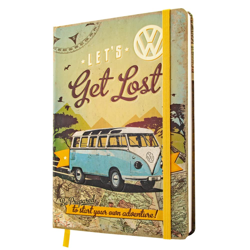 Nostalgic-Art, Retro Dotted Notebook Volkswagen Bulli T1 - Let's Get Lost - VW Bus Gift Idea, Bullet Journal Dotted, Vintage Design, A5, 54006